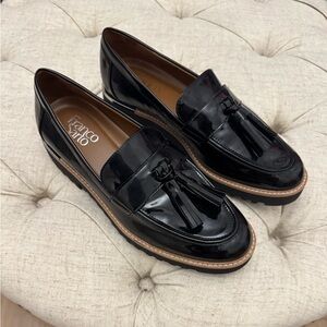 NWOB Franco Sarto Carolynn Patent Leather Lug Sole Loafers Size 8